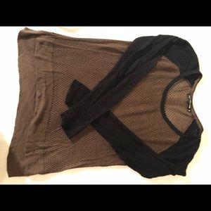 Open weave color block sweater